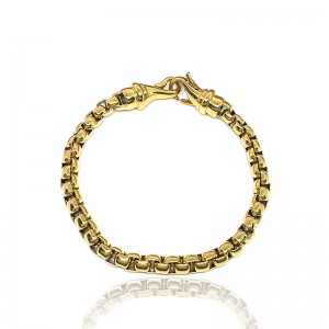 الأزياء الأوروبية والأمريكية الفولاذ المقاوم للصدأ سلسلة اللؤلؤ الكريم مطلية بالذهب، سوار